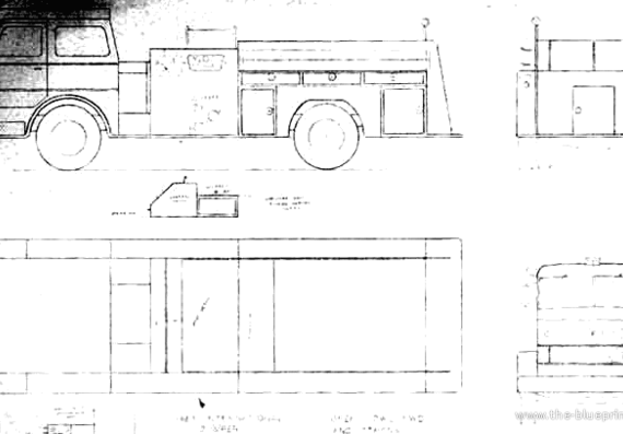 Грузовик International Fire Truck (1967) - чертежи, габариты, рисунки