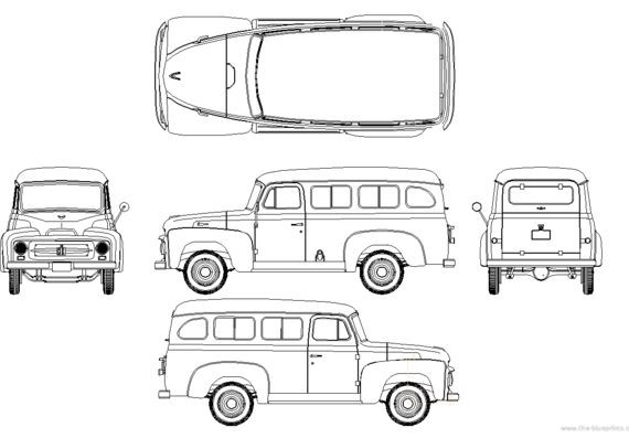 International Harvester Travelall truck (1953) - drawings, dimensions, pictures