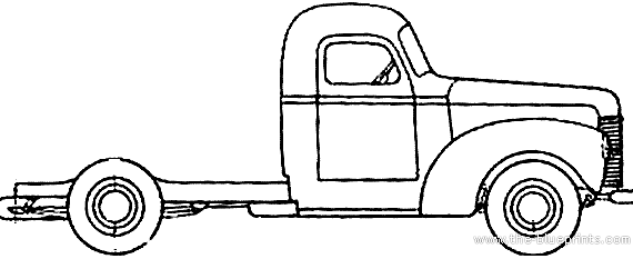 Грузовик International K-1 Truck (1946) - чертежи, габариты, рисунки