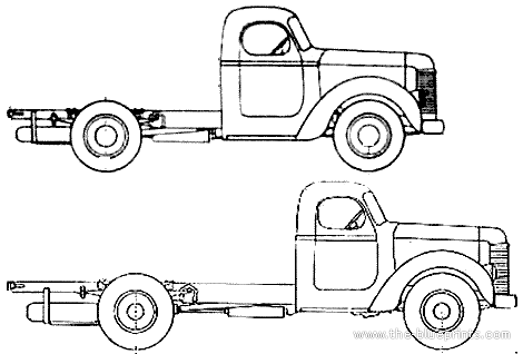 Грузовик International K-8 Truck (1946) - чертежи, габариты, рисунки