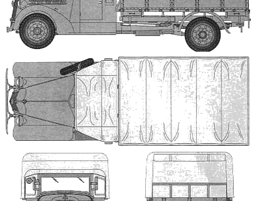 Isuzu TX 40 Type 97 truck (1942) - drawings, dimensions, pictures