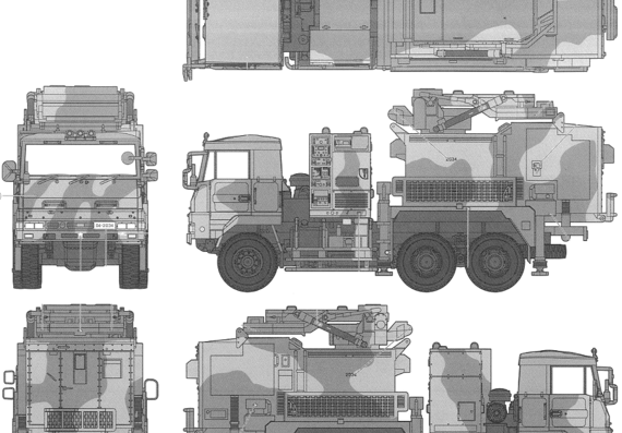 Isuzu Type 73 3.5 t JGSDF + Fire-Control System truck - drawings, dimensions, figures