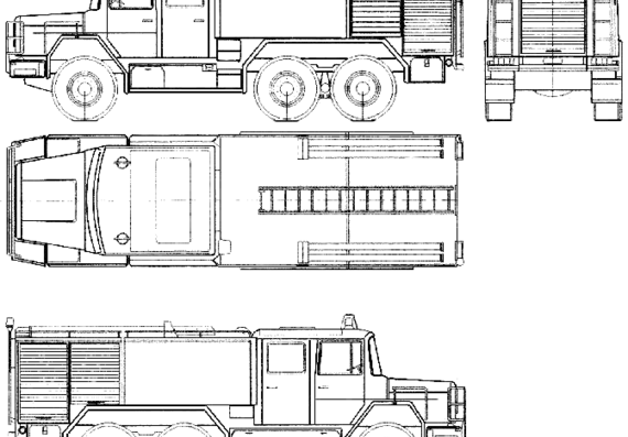 Грузовик Iveco-Fiat 260-26 fire Truck (1986) - чертежи, габариты, рисунки