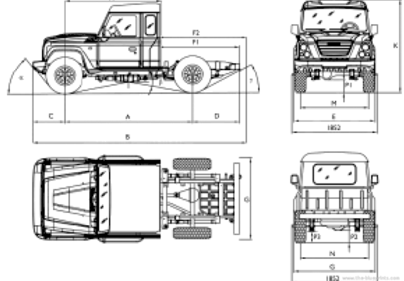 Грузовик Iveco Massif Single Cab - чертежи, габариты, рисунки