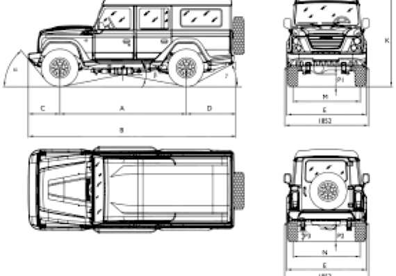 Грузовик Iveco Massif Station Wagon 5-Door - чертежи, габариты, рисунки