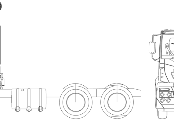 Грузовик Iveco Stralis AD10 6x4 - чертежи, габариты, рисунки