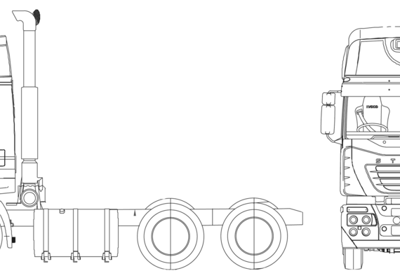 Грузовик Iveco Stralis AS13 6x4 - чертежи, габариты, рисунки