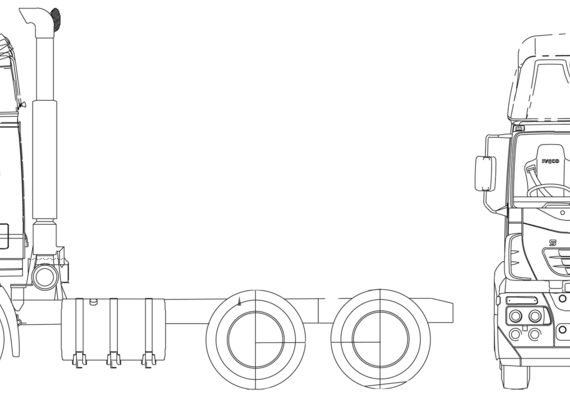 Грузовик Iveco Stralis AT10 6x4 - чертежи, габариты, рисунки