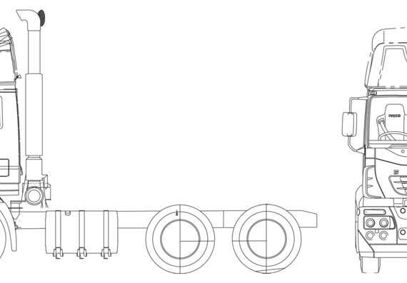 Грузовик Iveco Stralis AT13 6x4 - чертежи, габариты, рисунки