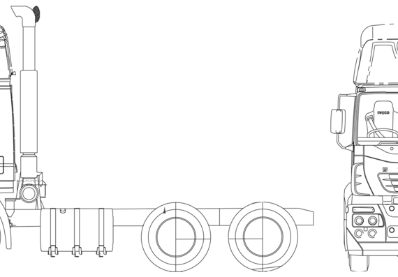 Грузовик Iveco Stralis AT8 6x4 - чертежи, габариты, рисунки
