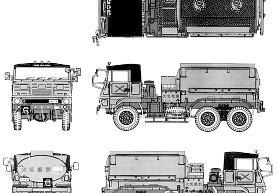 Грузовик JGSDF 3.5t Fuel tanker - чертежи, габариты, рисунки