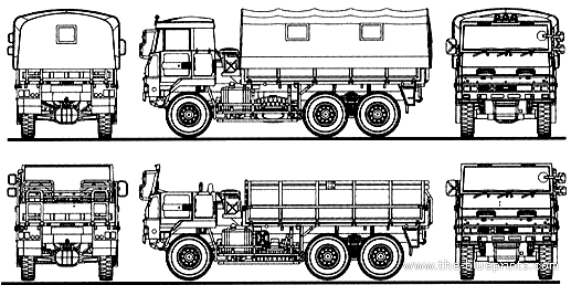 Грузовик JGSDF Type 73 Isuzu 3.5t Truck - чертежи, габариты, рисунки