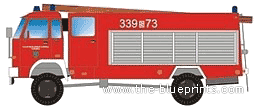 Грузовик Jelcz 008 Fire Truck - чертежи, габариты, рисунки