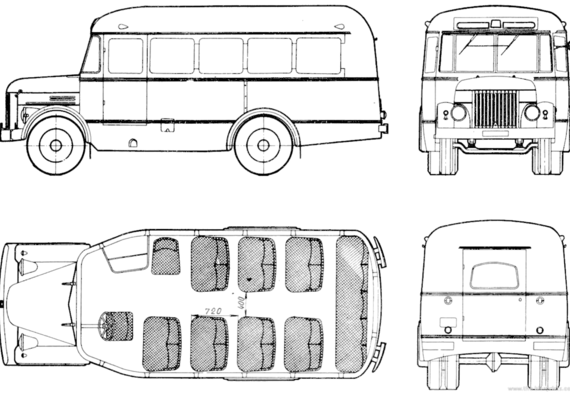 Truck KVaZ-651B - drawings, dimensions, pictures