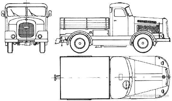 Грузовик Kaelble KD22 Z8 (1956) - чертежи, габариты, рисунки