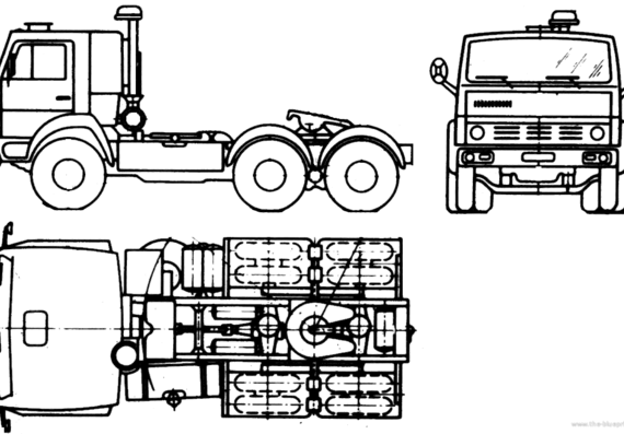 Truck KamAZ-54112 - drawings, dimensions, pictures