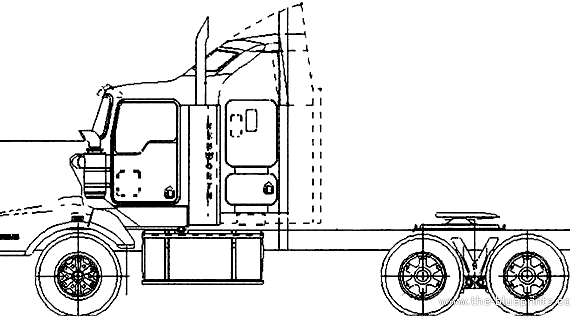 Kenworth T404ST Aero truck - drawings, dimensions, figures