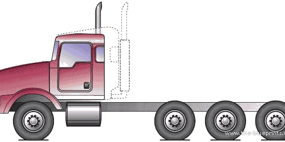 Kenworth T800W truck (2011) - drawings, dimensions, figures