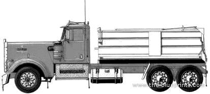 Kenworth W900 truck - drawings, dimensions, figures