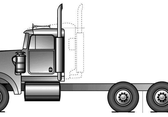 Kenworth W900B truck (2008) - drawings, dimensions, figures