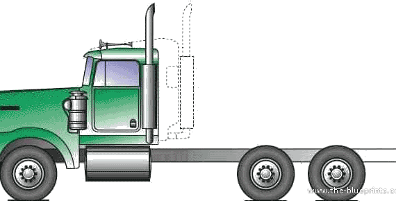 Kenworth W900B truck (2011) - drawings, dimensions, figures