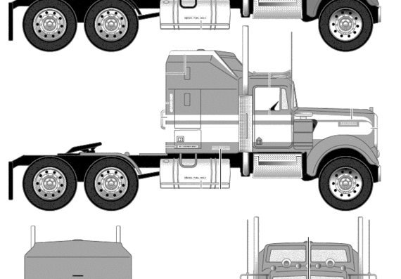 Kenworth W900 Conventional Tractor - drawings, dimensions, pictures