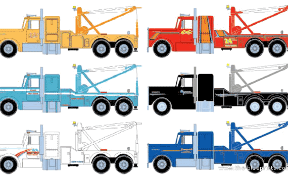 Kenworth W900 Tow Truck - drawings, dimensions, pictures