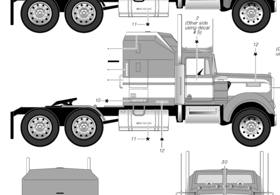 Kenworth W900 Wrecker truck - drawings, dimensions, pictures
