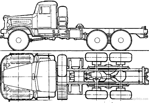 Грузовик KrAZ-255B - чертежи, габариты, рисунки
