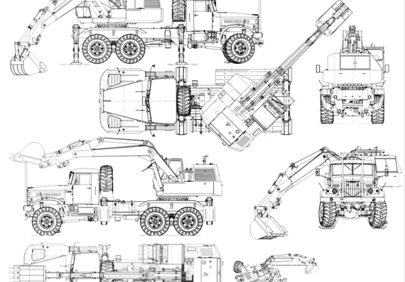 Truck KrAZ-255B1 - drawings, dimensions, pictures