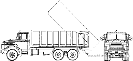 Грузовик KrAZ-6130C4 Dump Truck 6x6 (2007) - чертежи, габариты, рисунки