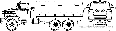 Truck KrAZ-6322 6x6 (2007) - drawings, dimensions, figures
