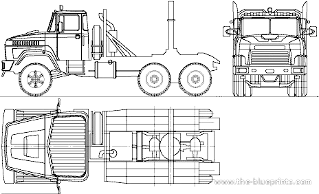Truck KrAZ-64372-040 6x6 (2007) - drawings, dimensions, figures