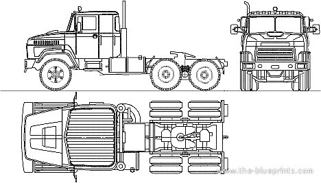 Truck KrAZ-64431 6x4 (2007) - drawings, dimensions, figures
