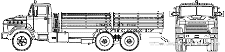 Грузовик KrAZ-65053 6x4 (2007) - чертежи, габариты, рисунки