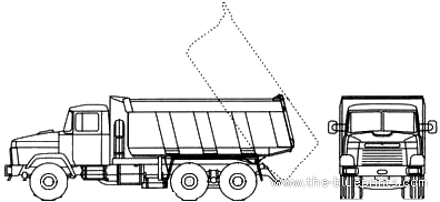 Грузовик KrAZ-65055-063 Dump Truck 6x4 (2007) - чертежи, габариты, рисунки