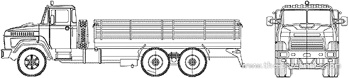 Truck KrAZ-65101 6x4 (2007) - drawings, dimensions, figures
