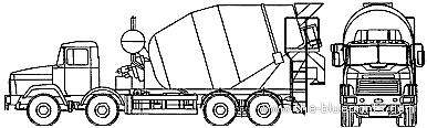 Грузовик KrAZ-7133P4 Concrete Mixer (2007) - чертежи, габариты, рисунки
