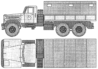 Truck KrAZ 255B1 - drawings, dimensions, figures