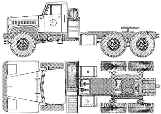 Truck KrAZ 255W - drawings, dimensions, figures