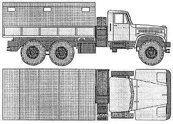 Грузовик KrAZ 255 B1 6X6 - чертежи, габариты, рисунки