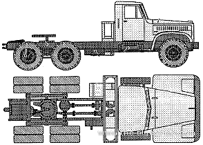 Truck KrAZ 258 - drawings, dimensions, pictures