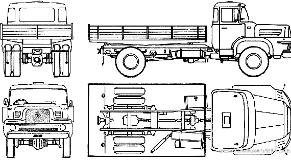 Грузовик Krupp AK760 (1958) - чертежи, габариты, рисунки