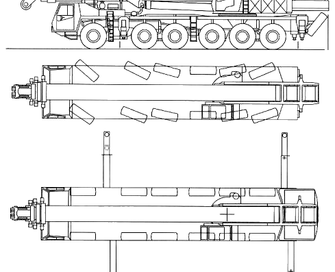 Truck Krupp GMT-AT Crane - drawings, dimensions, figures