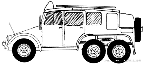 Грузовик Krupp Protze Kfz.19 Fernsprech Betriebswagen - чертежи, габариты, рисунки