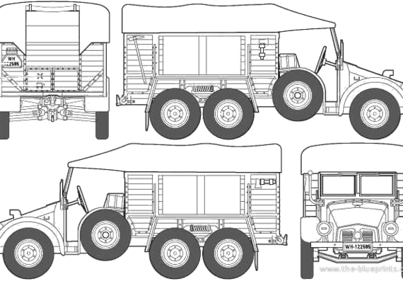 Truck Krupp Protze Kfz.70 - drawings, dimensions, pictures