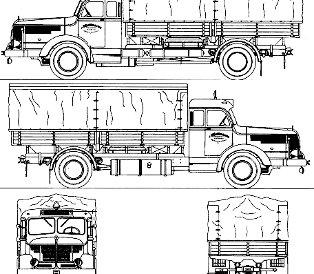 Грузовик Krupp Titan SWL80 - чертежи, габариты, рисунки