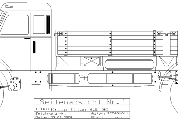 Krupp Titan SWL 80 truck - drawings, dimensions, pictures
