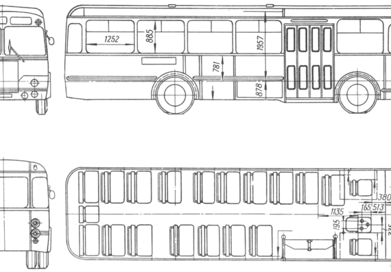 Truck LaZ-677B - drawings, dimensions, pictures