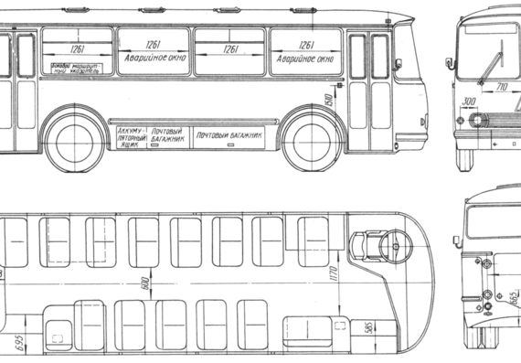 Truck LaZ-695H - drawings, dimensions, pictures